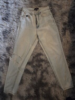 Riot High Rise Distressed Mom Jeans-Size 4